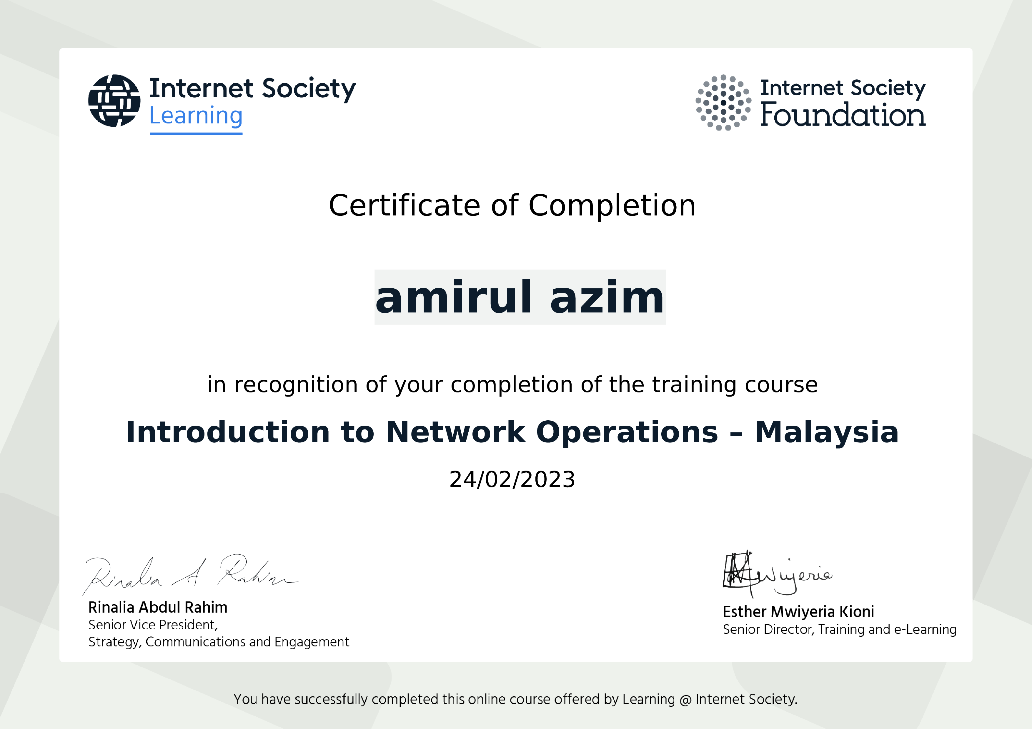 Introduction to Network Operations – Malaysia